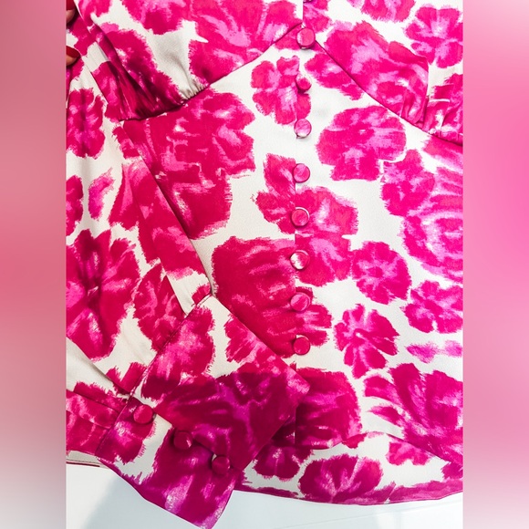 Jcrew Floral V-neck Button Blouse - Picture 6 of 8